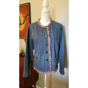 Heart of Palm Size 16 Jean Jacket with Fringe
